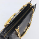 Gianni Versace Hand Bag Leather Black Gold Tone Auth 208883V-6