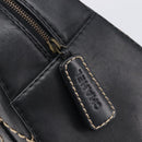 CHANEL Wild Stitch Hand Bag Leather Black Gold Tone CC Auth 208885V-15