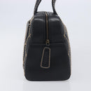 CHANEL Wild Stitch Hand Bag Leather Black Gold Tone CC Auth 208885V-4
