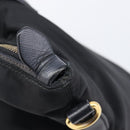 PRADA Hand Bag Nylon Black Gold Tone Auth 208887A-15