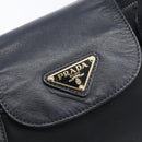 PRADA Hand Bag Nylon Black Gold Tone Auth 208887A-16