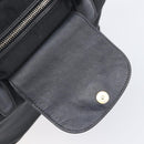 PRADA Hand Bag Nylon Black Gold Tone Auth 208887A-19