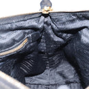 PRADA Hand Bag Nylon Black Gold Tone Auth 208887A-22