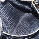 PRADA Hand Bag Nylon Black Gold Tone Auth 208887A-26