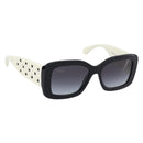 CHANEL Sunglasses Plastic Black White CC Auth 208890M-1