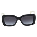 CHANEL Sunglasses Plastic Black White CC Auth 208890M-2