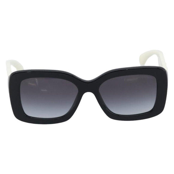 CHANEL Sunglasses Plastic Black White CC Auth 208890M