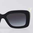 CHANEL Sunglasses Plastic Black White CC Auth 208890M-7