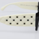 CHANEL Sunglasses Plastic Black White CC Auth 208890M-8