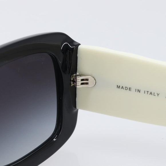 CHANEL Sunglasses Plastic Black White CC Auth 208890M
