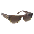 CHANEL Sunglasses Plastic Brown Gold Tone CC Auth 208892M-1