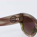 CHANEL Sunglasses Plastic Brown Gold Tone CC Auth 208892M-15