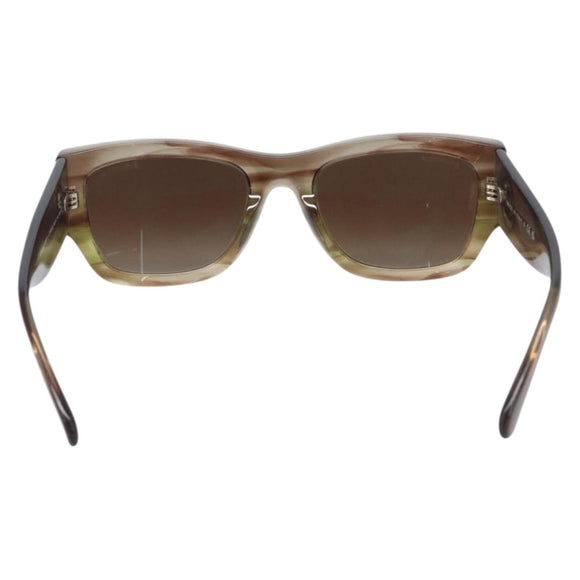 CHANEL Sunglasses Plastic Brown Gold Tone CC Auth 208892M