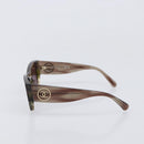 CHANEL Sunglasses Plastic Brown Gold Tone CC Auth 208892M-3