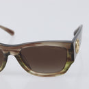CHANEL Sunglasses Plastic Brown Gold Tone CC Auth 208892M-6