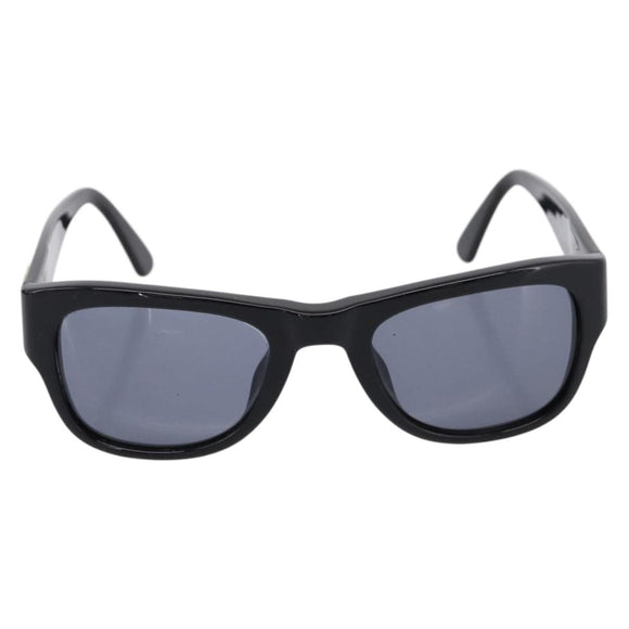 CHANEL Sunglasses Plastic Black Gold Tone CC Auth 208893