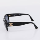 CHANEL Sunglasses Plastic Black Gold Tone CC Auth 208893-5