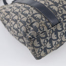 Christian Dior Trotter Canvas Hand Bag Navy Gold Auth 208952-14