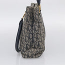 Christian Dior Trotter Canvas Hand Bag Navy Gold Auth 208952-4