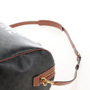 CELINE Triomphe Boston Bag PVC Leather 2way Black Gold Auth 209001SAM-12
