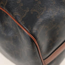 CELINE Triomphe Boston Bag PVC Leather 2way Black Gold Auth 209001SAM-14