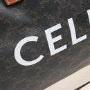 CELINE Triomphe Boston Bag PVC Leather 2way Black Gold Auth 209001SAM-18