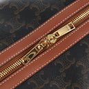 CELINE Triomphe Boston Bag PVC Leather 2way Black Gold Auth 209001SAM-22