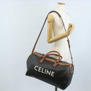 CELINE Triomphe Boston Bag PVC Leather 2way Black Gold Auth 209001SAM-27