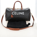 CELINE Triomphe Boston Bag PVC Leather 2way Black Gold Auth 209001SAM-28