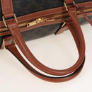 CELINE Triomphe Boston Bag PVC Leather 2way Black Gold Auth 209001SAM-7