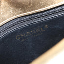 CHANEL Mini Matelasse Chain Shoulder Bag Lamb Skin Black Gold CC Auth 209002SAV-18