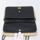 CHANEL Mini Matelasse Chain Shoulder Bag Lamb Skin Black Gold CC Auth 209002SAV-24