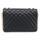 CHANEL Mini Matelasse Chain Shoulder Bag Lamb Skin Black Gold CC Auth 209002SAV-3