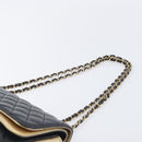 CHANEL Mini Matelasse Chain Shoulder Bag Lamb Skin Black Gold CC Auth 209002SAV-8
