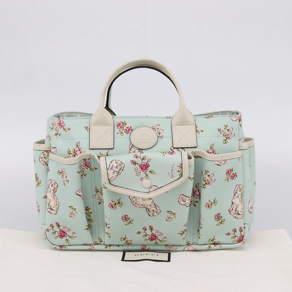 GUCCI Hand Bag Canvas Light Blue 628159 Auth 209003M