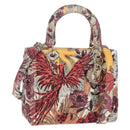 Christian Dior Hand Bag Leather Beads 2way Multicolor Gold Auth 209004SM-1