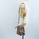 Christian Dior Hand Bag Leather Beads 2way Multicolor Gold Auth 209004SM-29