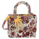 Christian Dior Hand Bag Leather Beads 2way Multicolor Gold Auth 209004SM-3