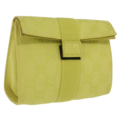 GUCCI GG Canvas Pouch Green 039 0991 Auth 209005A