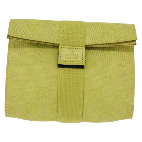 GUCCI GG Canvas Pouch Green 039 0991 Auth 209005A