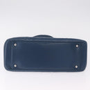 CHANEL Matelasse Chain Tote Bag Caviar Skin Blue Silver CC Auth 209006V-10