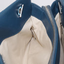 CHANEL Matelasse Chain Tote Bag Caviar Skin Blue Silver CC Auth 209006V-21