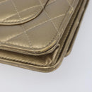 CHANEL Matelasse Chain Shoulder Bag Lamb Skin Gold CC Auth 209007M-13
