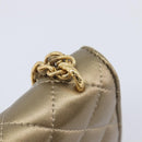 CHANEL Matelasse Chain Shoulder Bag Lamb Skin Gold CC Auth 209007M-17