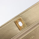 CHANEL Matelasse Chain Shoulder Bag Lamb Skin Gold CC Auth 209007M-19