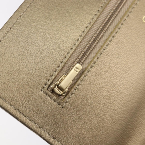 CHANEL Matelasse Chain Shoulder Bag Lamb Skin Gold CC Auth 209007M