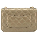 CHANEL Matelasse Chain Shoulder Bag Lamb Skin Gold CC Auth 209007M-3
