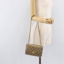 CHANEL Matelasse Chain Shoulder Bag Lamb Skin Gold CC Auth 209007M-31