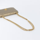 CHANEL Matelasse Chain Shoulder Bag Lamb Skin Gold CC Auth 209007M-7