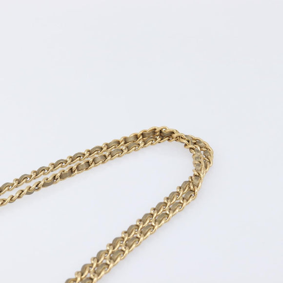 CHANEL Matelasse Chain Shoulder Bag Lamb Skin Gold CC Auth 209007M